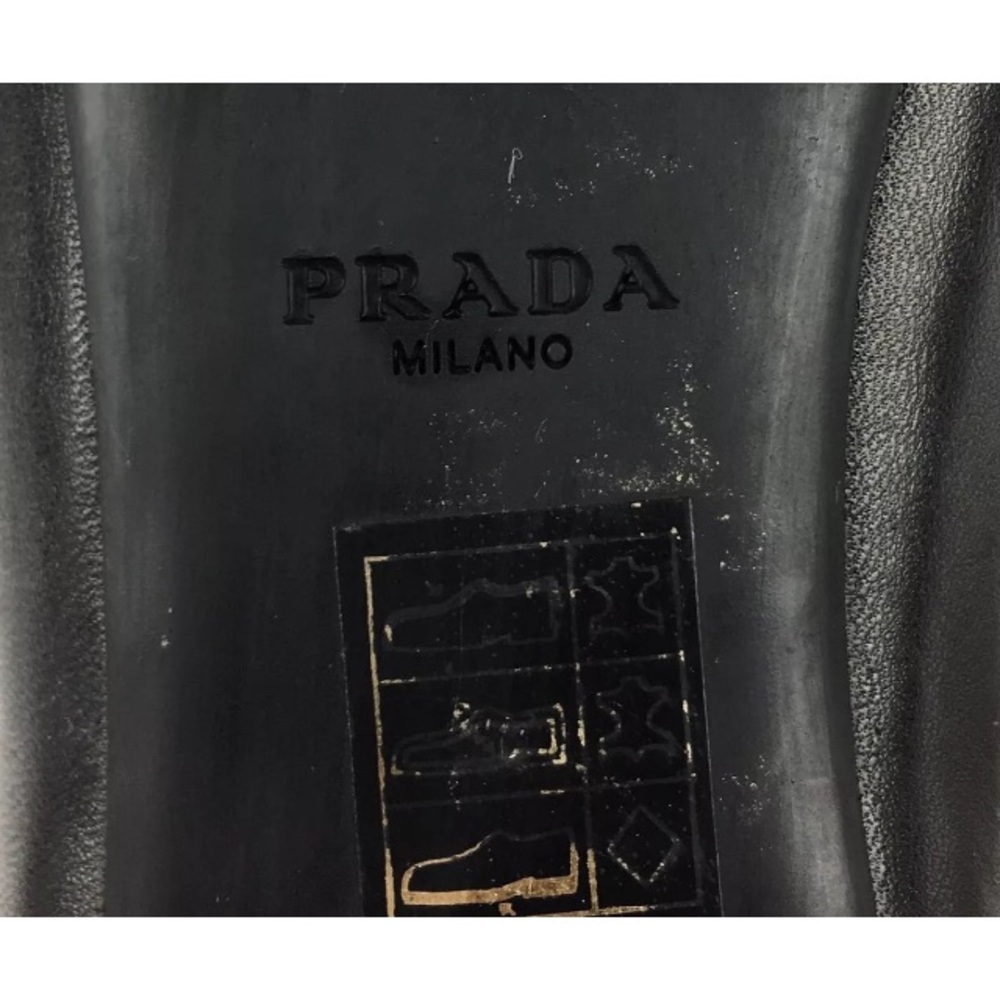 Size 5 / 35 PRADA Black Calf Leather Flats - Picture 7 of 12